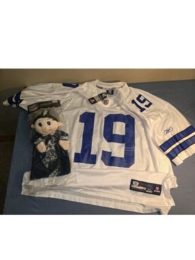 Reebok White and Blue Dallas Cowboys #19 Jersey